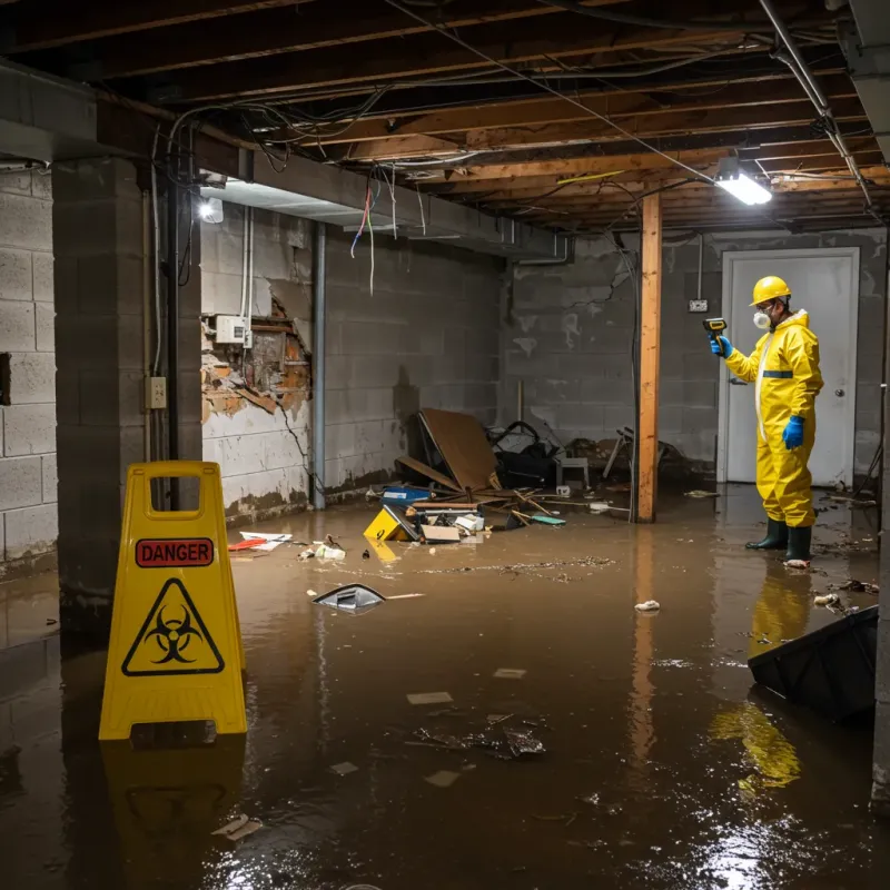 Flooded Basement Electrical Hazard in Chelsea, MI Property