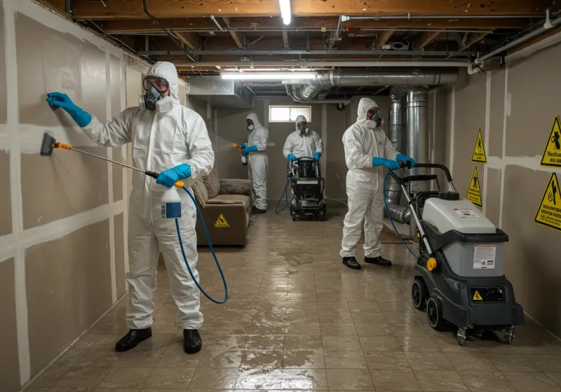 Basement Moisture Removal and Structural Drying process in Chelsea, MI